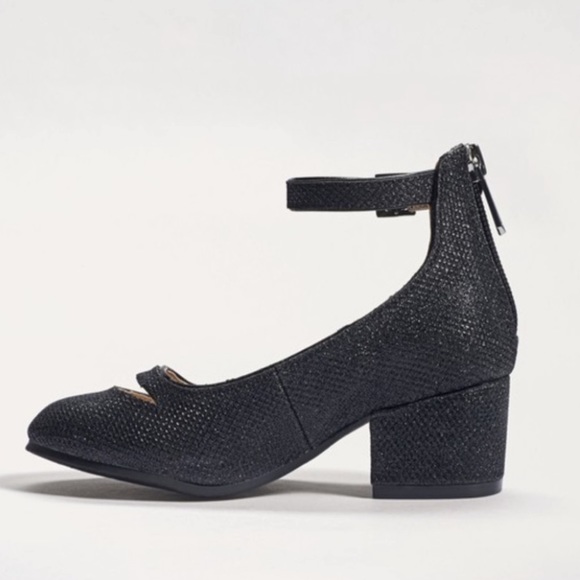 sam edelman evelyn betty black glitter ankle strap shoe - Picture 3 of 9
